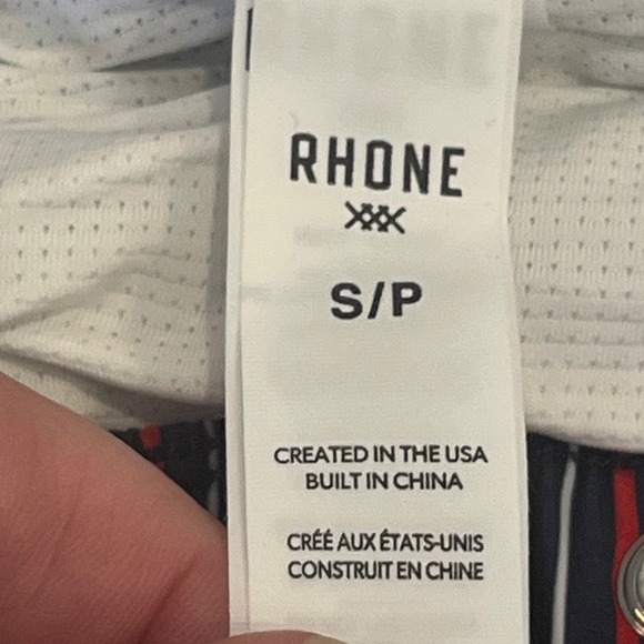 NWT Rhone 5.5" R&R Swim Trunks Mens S Goji Berry/Navy/White Stripe - Picture 9 of 10